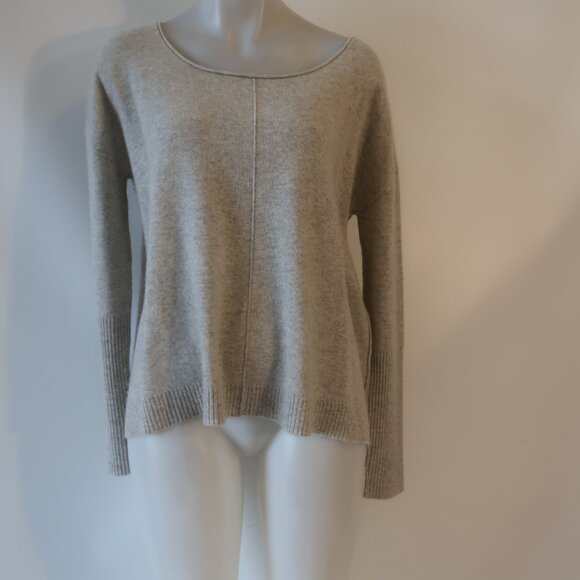 Womens Nili Lotan 100% Cashmere Light Heather Gray Sweater S - Picture 3 of 5